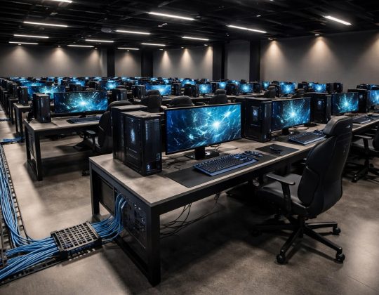 Aménager salle gaming compétition nécessite câblage RJ45 et prises électriques multiples